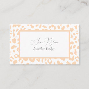 Pink on White Leopard Print Business Card
