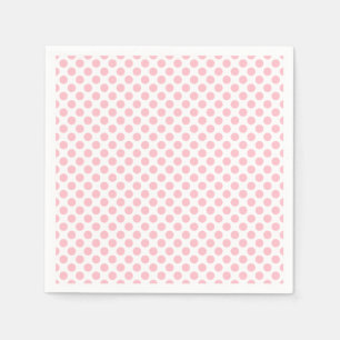 Pink on White Medium Size Polka Dots Paper Napkin