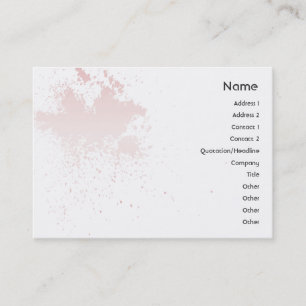 Pink On White Splatter - Chubby Business Card