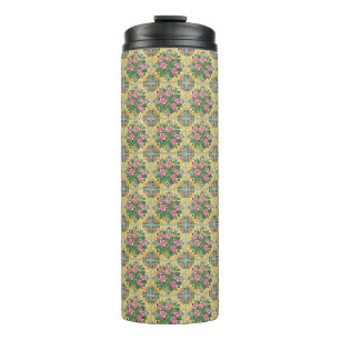 Pink on Yellow Tile Thermal Tumbler
