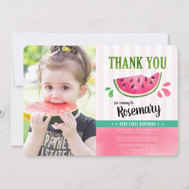 Pink One dans un melon anniversaire Photo carte de (Devant)