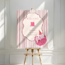 Pink One Silly Cat 1st Birthday Welcome