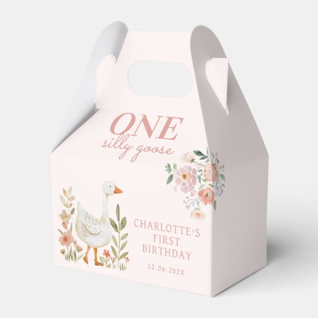 Pink One Silly Goose Favour Box (Front Side)