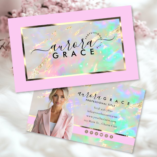 Pink Opal Glow Business Card (Creator Uploaded)