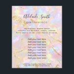 pink opal stone FAUX holograph Flyer<br><div class="desc">beauty salon professional makeup artist flyer</div>
