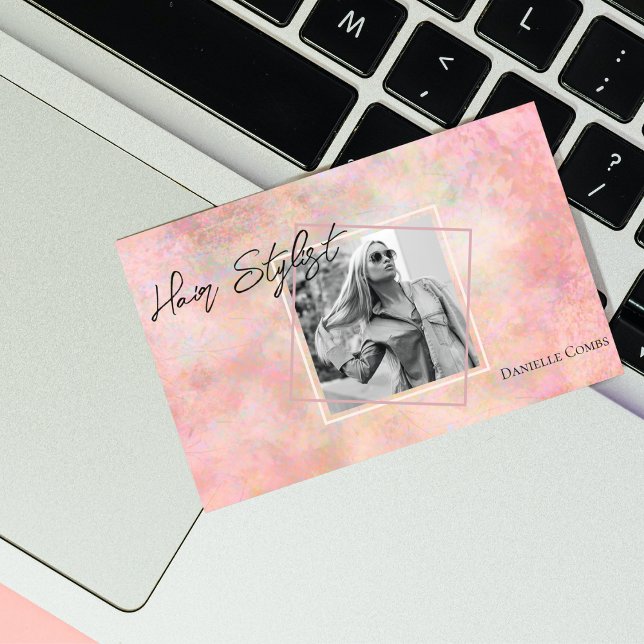 Pink Opal Stone | Hair Stylist Business Cards (Creator Uploaded)