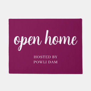 Pink Open House Real Estate Property Listing  Doormat
