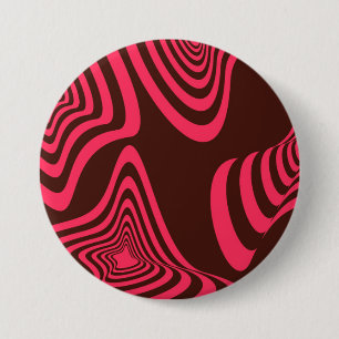 Pink, optic, trendy, cool abstract geometric shape 3 inch round button