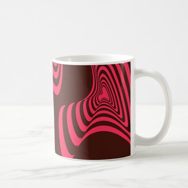 Pink, optic, trendy, cool abstract geometric shape coffee mug (Right)