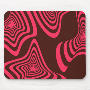 Pink, optic, trendy, cool abstract geometric shape mouse pad