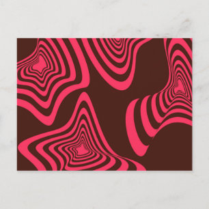 Pink, optic, trendy, cool abstract geometric shape postcard