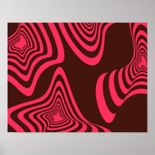 Pink, optic, trendy, cool abstract geometric shape poster