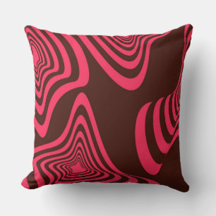 Pink, optic, trendy, cool abstract geometric shape throw pillow