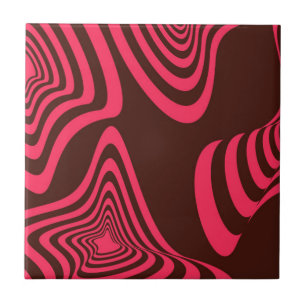 Pink, optic, trendy, cool abstract geometric shape tile