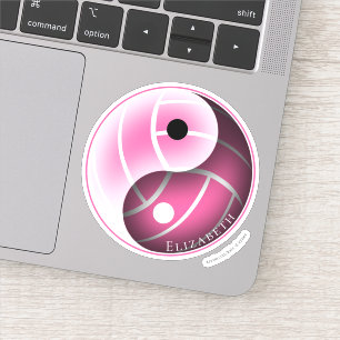 pink or ANY colour yin yang volleyball personalize