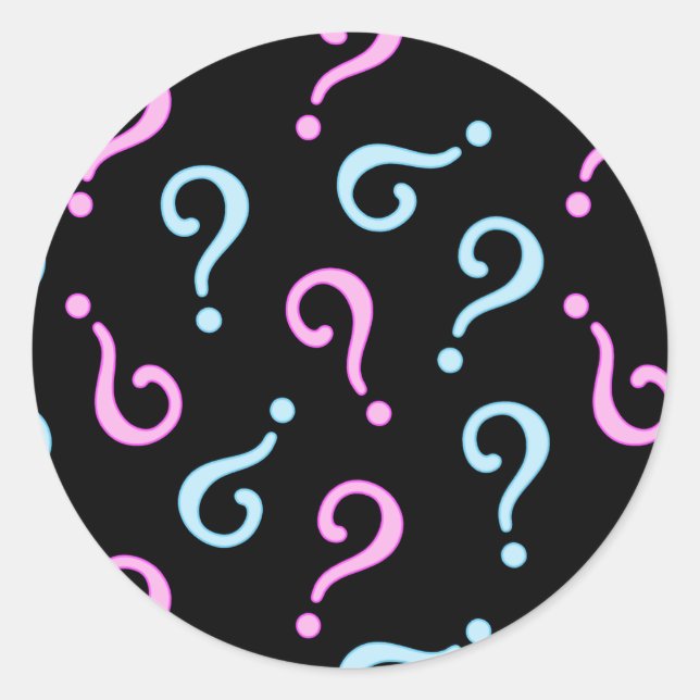 Pink or Blue Baby Reveal Classic Round Sticker (Front)