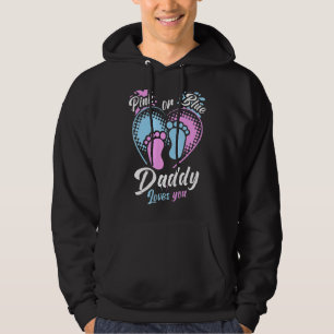 Pink Or Blue Daddy Loves You Gender Reveal Party D Hoodie