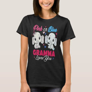 Pink or Blue Elephants Gramma Loves You Baby Showe T-Shirt
