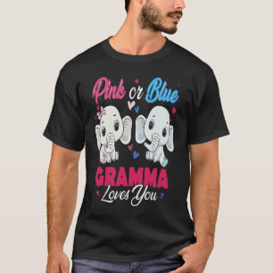 Pink or Blue Elephants Gramma Loves You Baby Showe T-Shirt