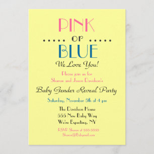 Pink or Blue Gender Reveal Invitation