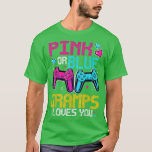 Pink Or Blue Gender Reveal Video Game Dad Gamer Gr T-Shirt