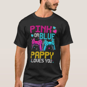 Pink Or Blue Gender Reveal Video Game Dad Gamer Pa T-Shirt