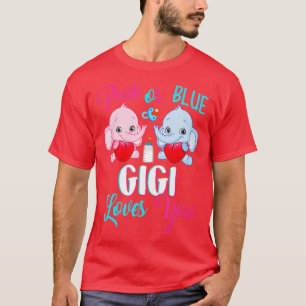Pink Or Blue Gigi Loves You Elephants Baby Gender T-Shirt