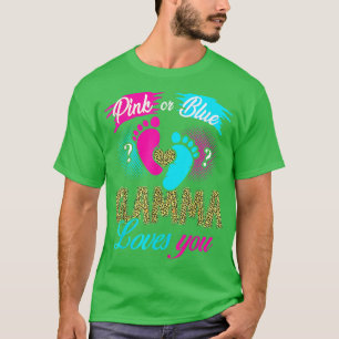 Pink Or Blue Glamma Loves You Baby Gender Reveal T-Shirt
