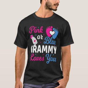 Pink Or Blue GRAMMY Love You Gender Baby Reveal Fa T-Shirt
