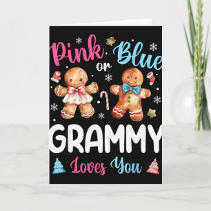 Pink Or Blue Grammy Loves You Gender Reveal Christ Card