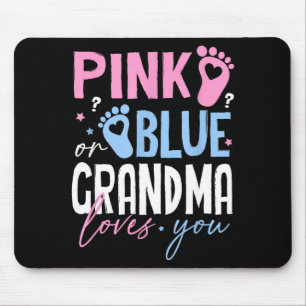 Pink or blue grandma loves gender reveal new mouse pad