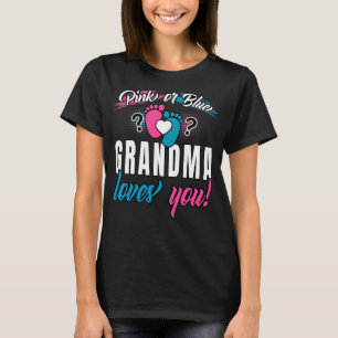 Pink Or Blue Grandma Loves You Future Granny Gende T-Shirt