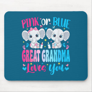 Pink or blue great grandma loves gender reveal mouse pad