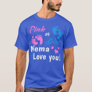 Pink Or Blue Mema Loves You Gender Reveal Party  T-Shirt