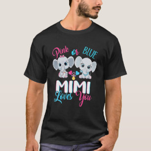 Pink Or Blue Mimi Loves You Elephants-Baby Gender T-Shirt