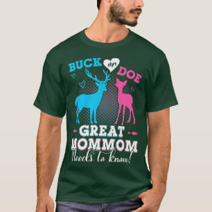 Pink Or Blue Mommom Loves You Gender Reveal Buck o T-Shirt