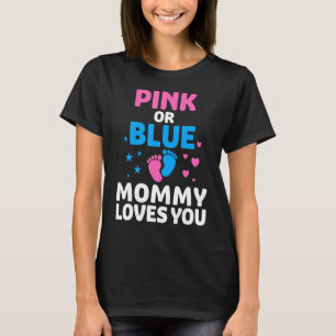 Pink Or Blue Mommy Loves You Elephants Baby Gender T-Shirt