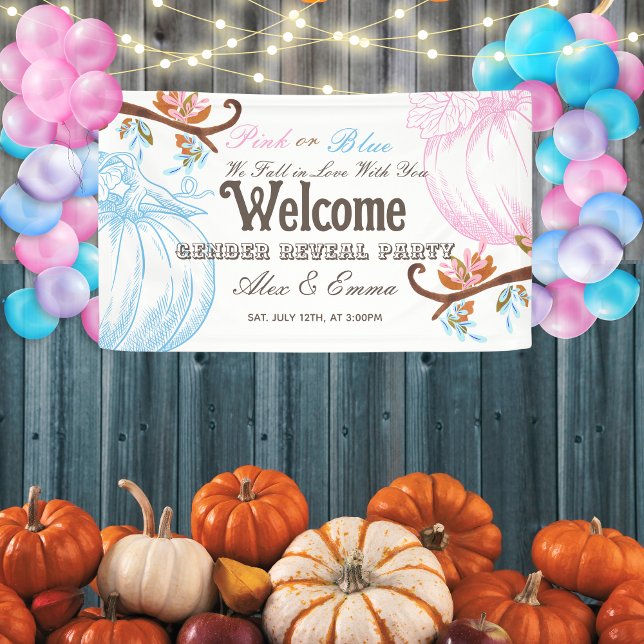 Pink or Blue Pumpkin Gender Reveal  Welcome Banner (Creator Uploaded)