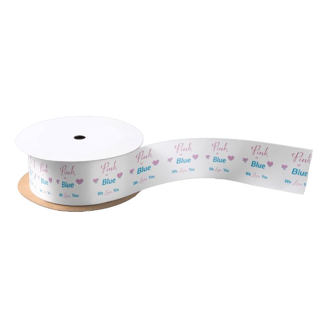Pink or Blue Satin Ribbon (Spool)