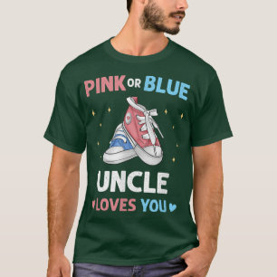 Pink or Blue Uncle Loves You Brother Baby Gender R T-Shirt