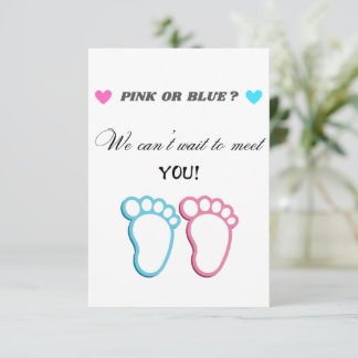 Pink or blue we can't wait to meet you card