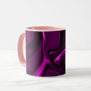 Pink or purple curves on dark purple background mug