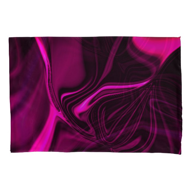 Pink or purple curves on dark purple background pillowcase (Front)