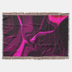 Pink or purple curves on dark purple background throw blanket