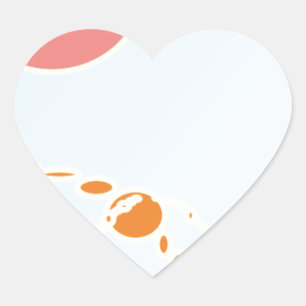 pink & orange 1276 abstract art heart sticker