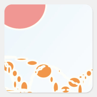 pink & orange 1276 abstract art square sticker
