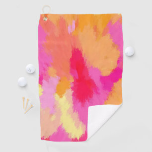 Pink, Orange and Yellow  Golf Towel