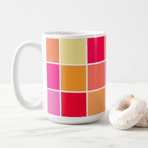 Pink, Orange and Yellow Squares Coffee Mug
