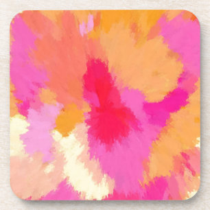 Pink, Orange and Yellow Watercolors Coaster