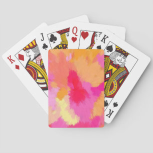 Pink, Orange and Yellow Watercolors Playing Cards